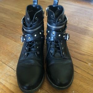 Black Studded Ankle Boots